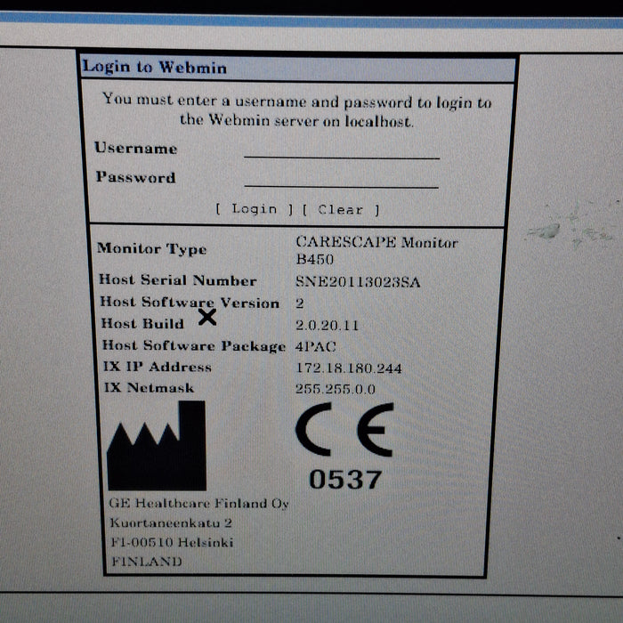 GE Healthcare GE Healthcare Carescape B450 Post Anesthesia Care Patient Monitor Patient Monitors reLink Medical