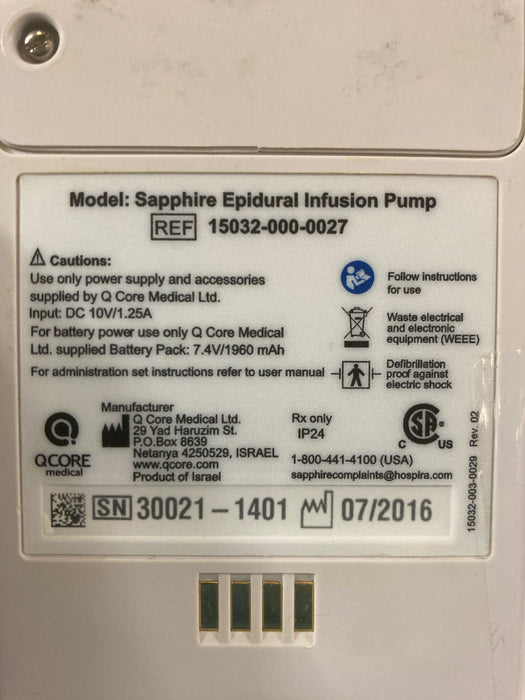 QCore Medical QCore Medical Sapphire Epidural Infusion Pump Infusion Pump reLink Medical
