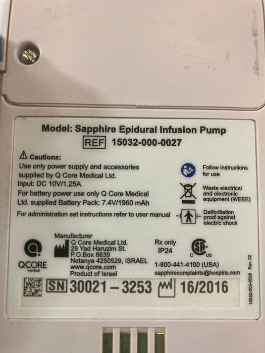 QCore Medical QCore Medical Sapphire Epidural Infusion Pump Infusion Pump reLink Medical