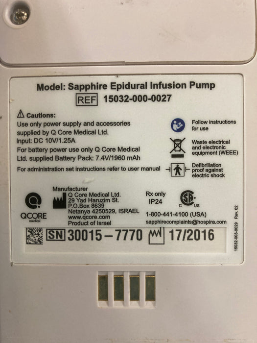 QCore Medical QCore Medical Sapphire Epidural Infusion Pump Infusion Pump reLink Medical