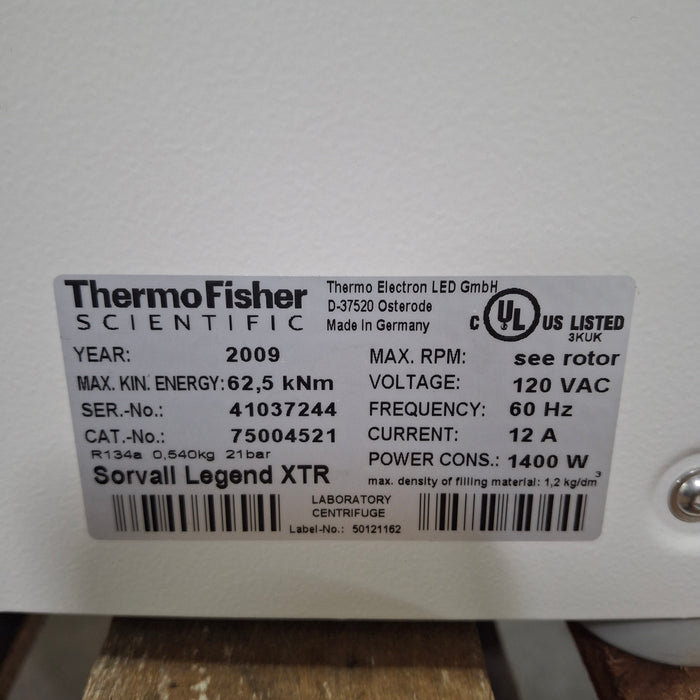 Thermo Scientific Thermo Scientific Sorvall Legend XTR Centrifuge Centrifuges reLink Medical