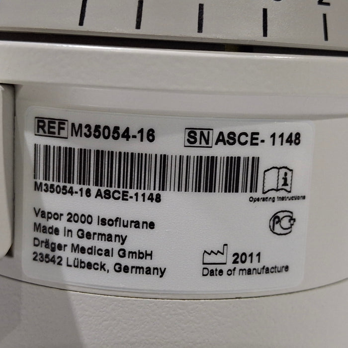 Draeger Medical Vapor 2000 Isoflurane Vaporizer