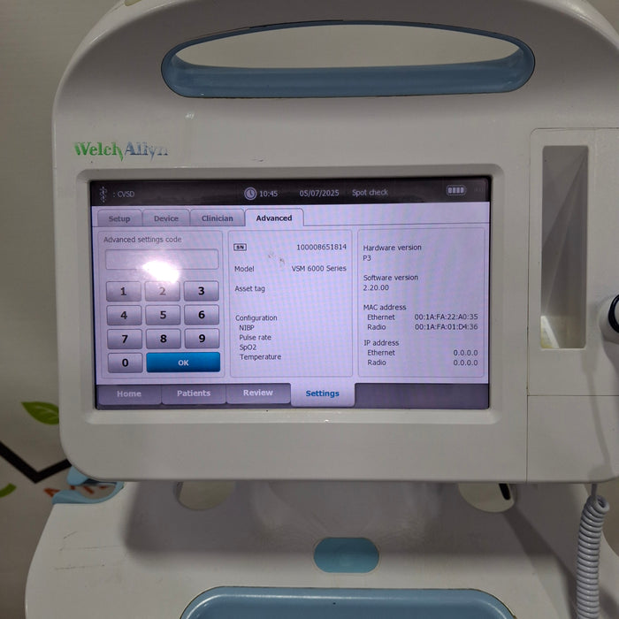 Welch Allyn Connex 6800 - Nellcor SpO2, SureTemp Vital Signs Monitor