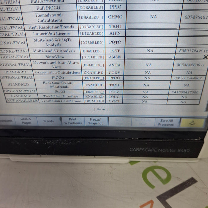 GE Healthcare Carescape B450 Critical Care Patient Monitor