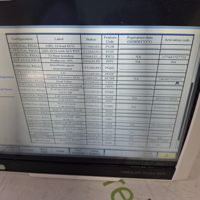 GE Healthcare Carescape B450 Patient Monitor