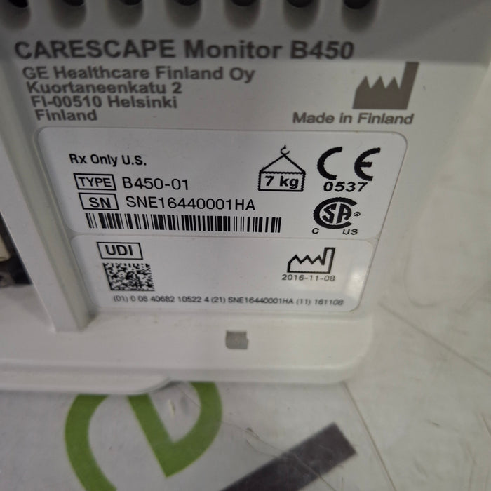 GE Healthcare Carescape B450 Patient Monitor