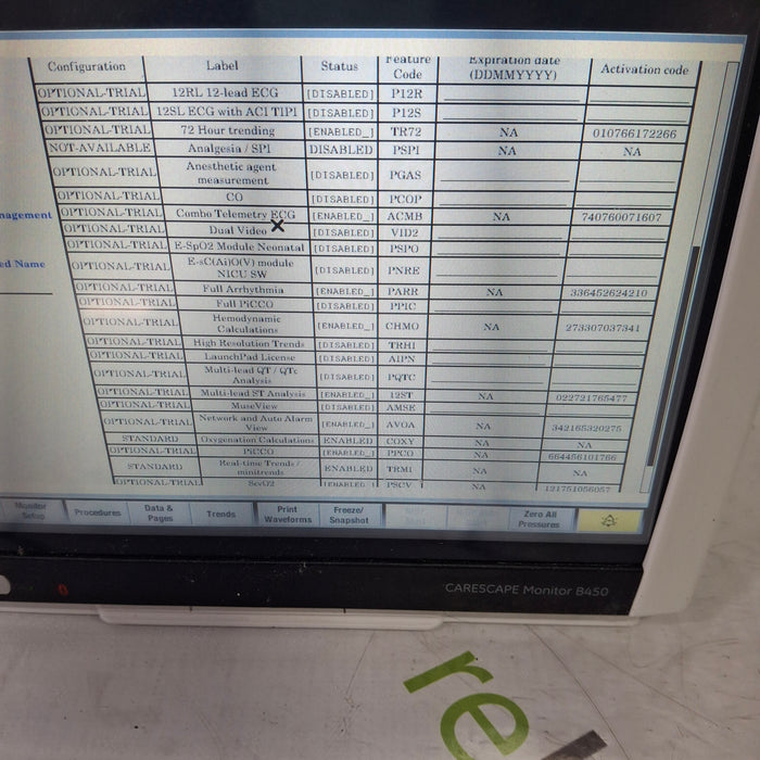 GE Healthcare Carescape B450 Critical Care Patient Monitor