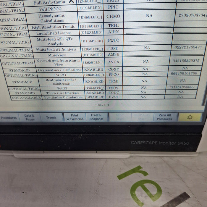 GE Healthcare Carescape B450 Critical Care Patient Monitor