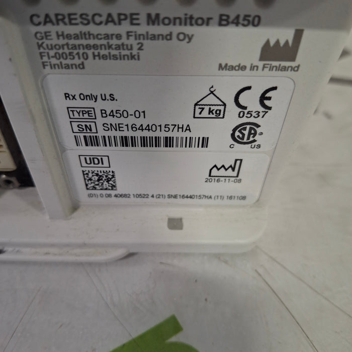 GE Healthcare Carescape B450 Critical Care Patient Monitor