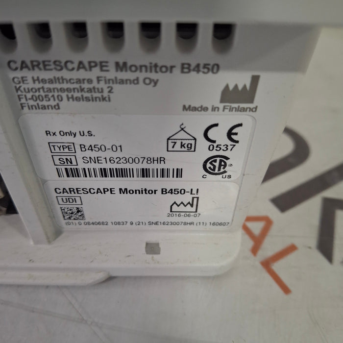 GE Healthcare GE Healthcare Carescape B450 Patient Monitor Patient Monitors reLink Medical