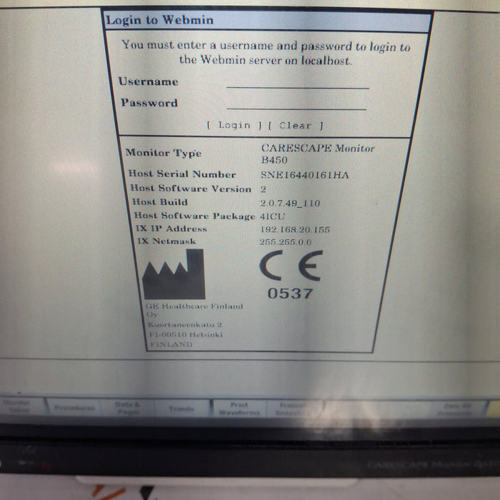 GE Healthcare GE Healthcare Carescape B450 Patient Monitor Patient Monitors reLink Medical