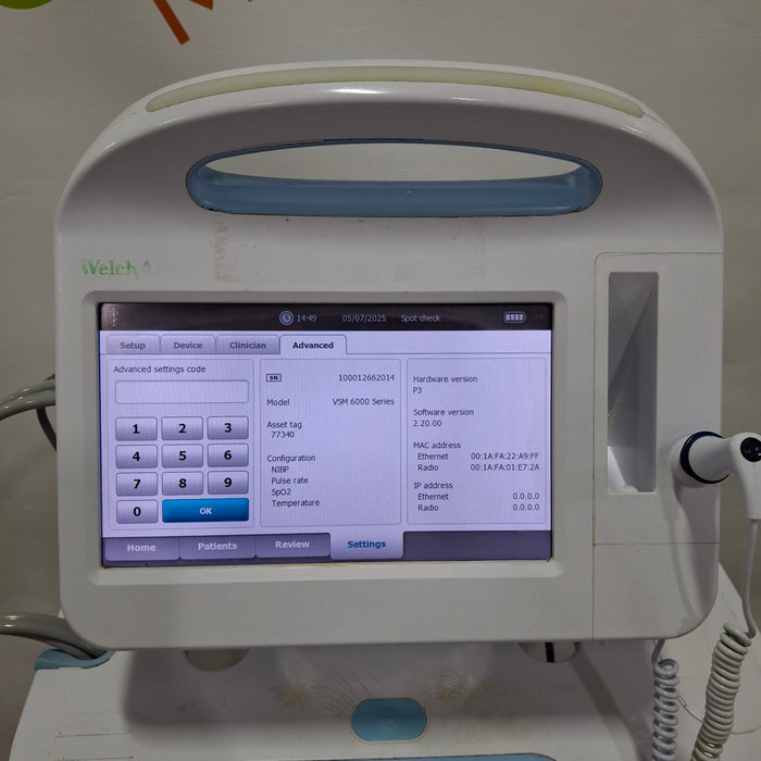 Welch Allyn Connex 6800 - Nellcor SpO2, SureTemp Vital Signs Monitor