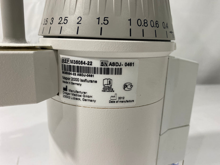 Draeger Medical Draeger Medical Vapor 2000 Isoflurane Vaporizer Anesthesia reLink Medical