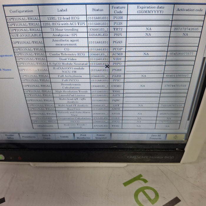 GE Healthcare Carescape B450 Critical Care Patient Monitor