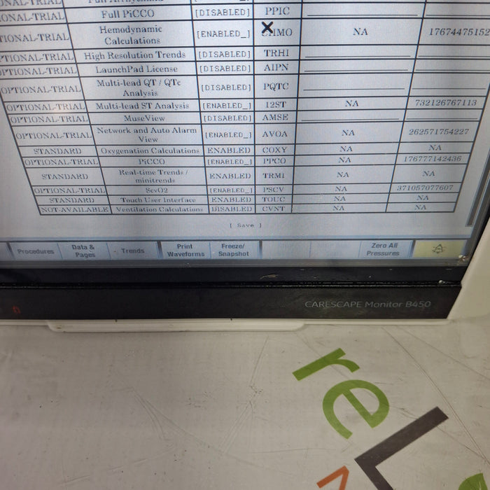 GE Healthcare Carescape B450 Critical Care Patient Monitor