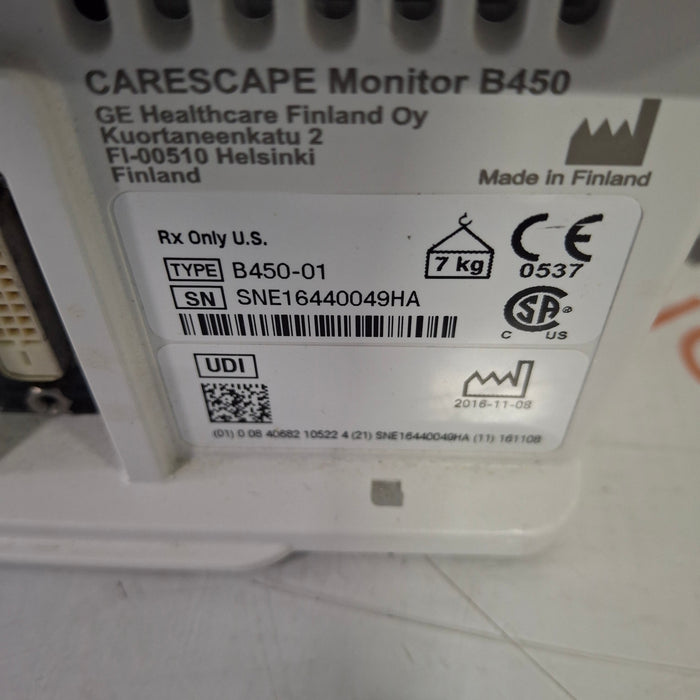 GE Healthcare Carescape B450 Critical Care Patient Monitor
