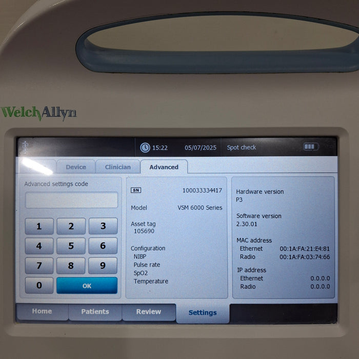 Welch Allyn Welch Allyn Connex 6800 - Nellcor SpO2, SureTemp Vital Signs Monitor Patient Monitors reLink Medical