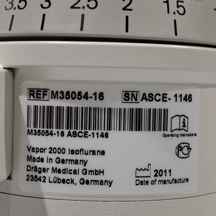Draeger Medical Draeger Medical Vapor 2000 Isoflurane Vaporizer Anesthesia reLink Medical