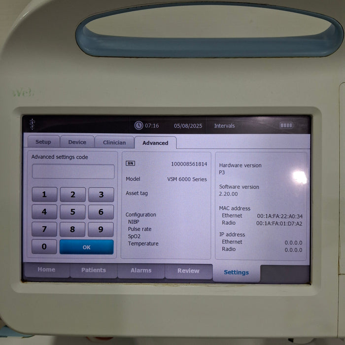 Welch Allyn Connex 6800 - Nellcor SpO2, SureTemp Vital Signs Monitor