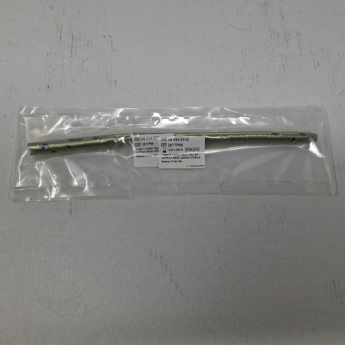 DePuy 04.034.531S 11mm TI Cann Tibial Nail-Ex W/ Prox Bend 255mm