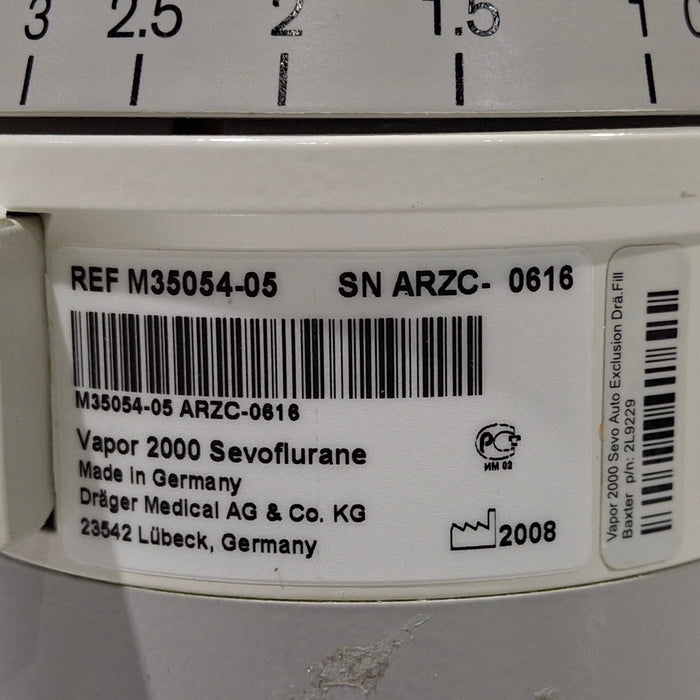 Draeger Medical Draeger Medical Vapor 2000 Sevoflurane Vaporizer Anesthesia reLink Medical