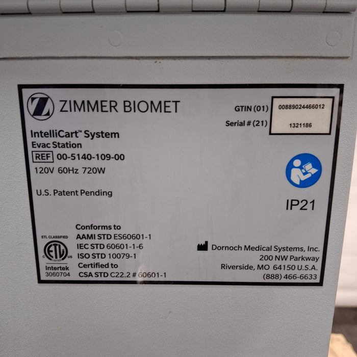 Zimmer Zimmer 00-5140-109-00 IntelliCart System Evac Station Surgical Equipment reLink Medical