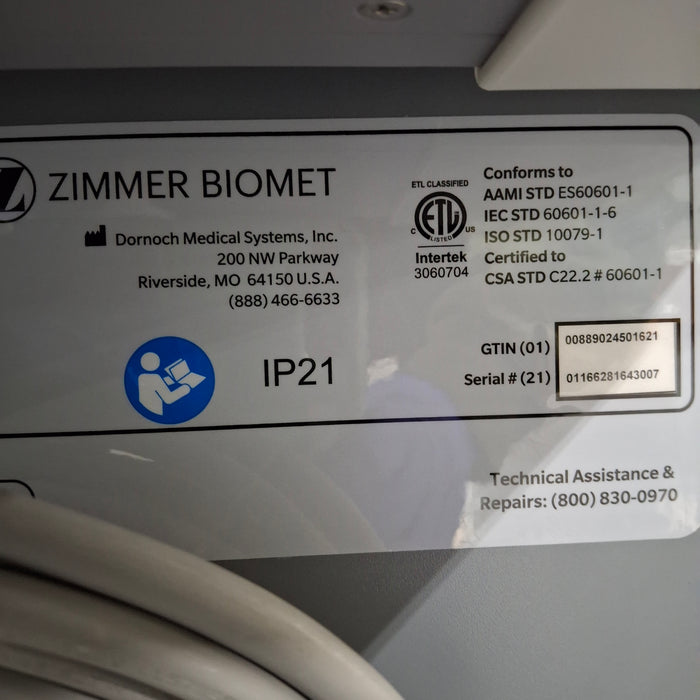 Zimmer Zimmer Biomet Intellicart System Duo Fluid Cart Surgical Equipment reLink Medical