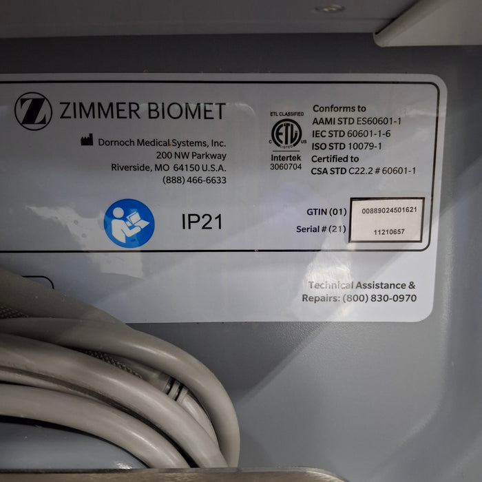 Zimmer Zimmer Biomet Intellicart System Duo Fluid Cart Surgical Equipment reLink Medical