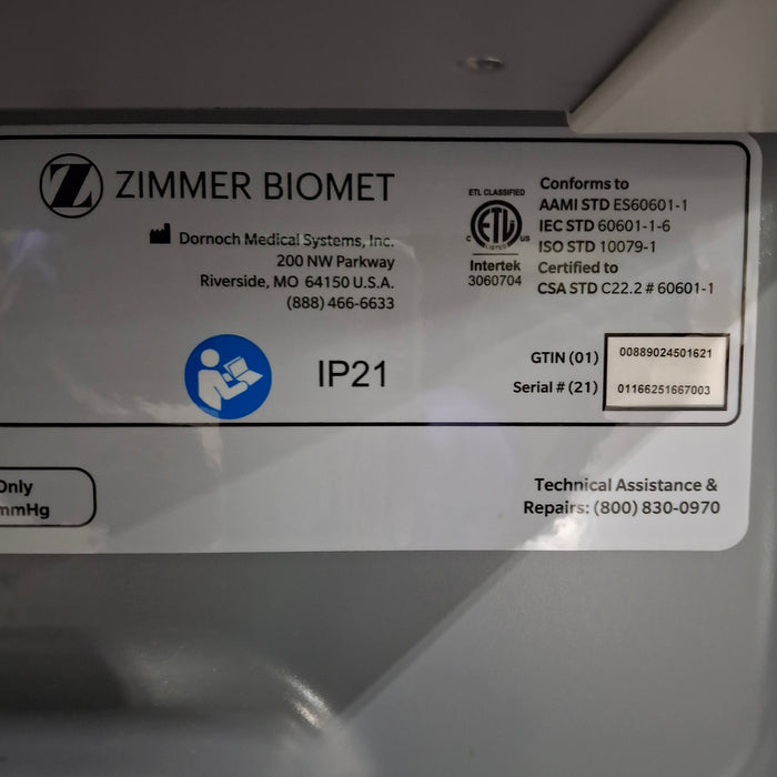 Zimmer Zimmer Biomet Intellicart System Duo Fluid Cart Surgical Equipment reLink Medical