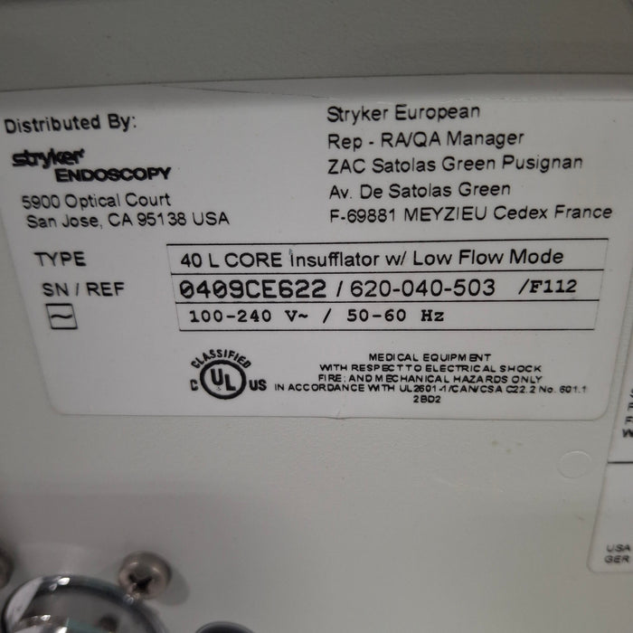 Stryker Stryker 40L Highflow Insufflator Rigid Endoscopy reLink Medical