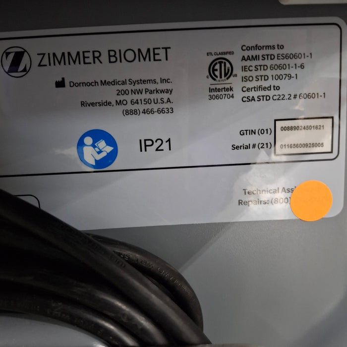 Zimmer Zimmer Biomet Intellicart System Duo Fluid Cart Surgical Equipment reLink Medical