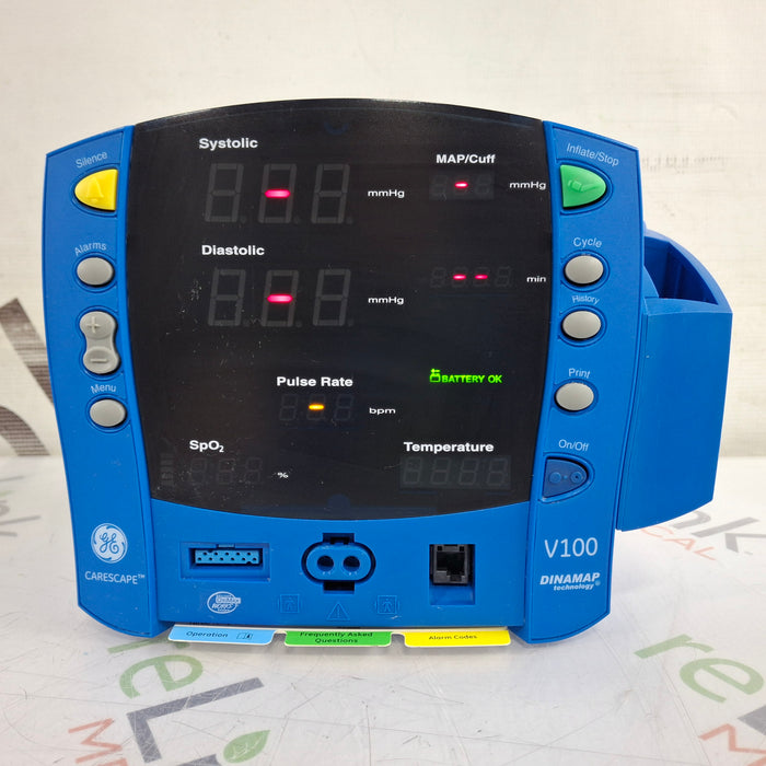 GE Healthcare Dinamap V100 - NIBP, SpO2, Temp Vital Signs Monitor