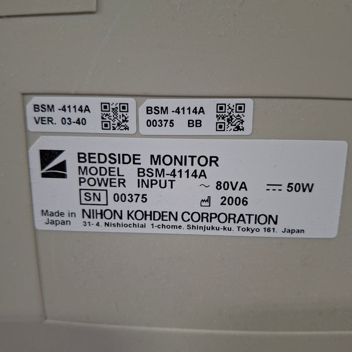 Nihon Kohden Nihon Kohden BSM-4114A Bedside Monitor Patient Monitors reLink Medical
