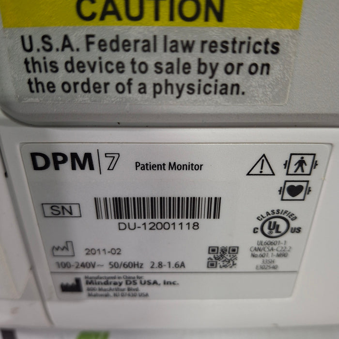 Mindray Mindray DPM7 Patient Monitor Patient Monitors reLink Medical