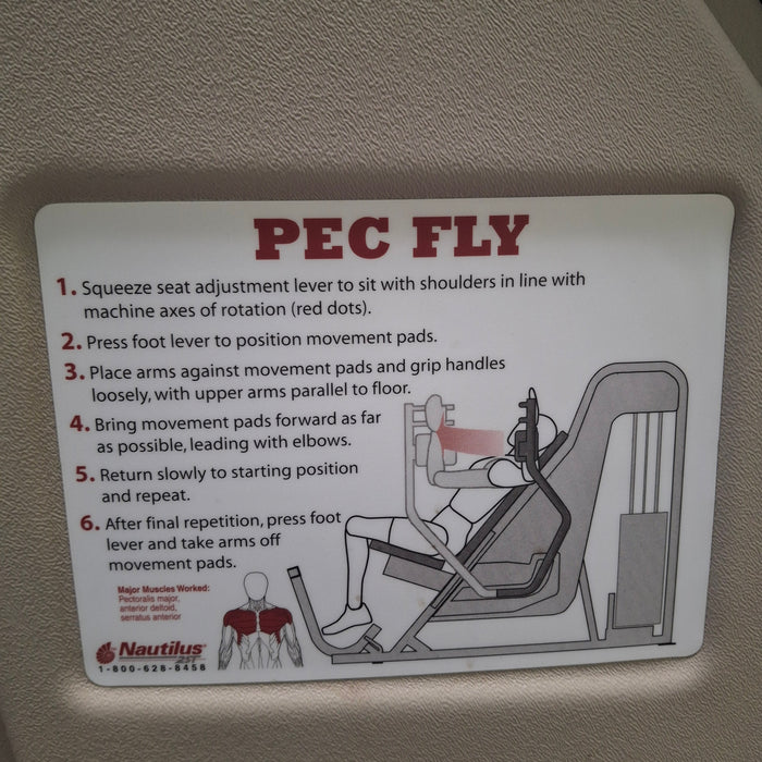 Nautilus Nautilus Pec Fly Pectoral Machine Fitness and Rehab Equipment reLink Medical