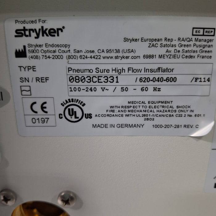 Stryker Stryker 45L Pneumo Sure XL Insufflator Rigid Endoscopy reLink Medical