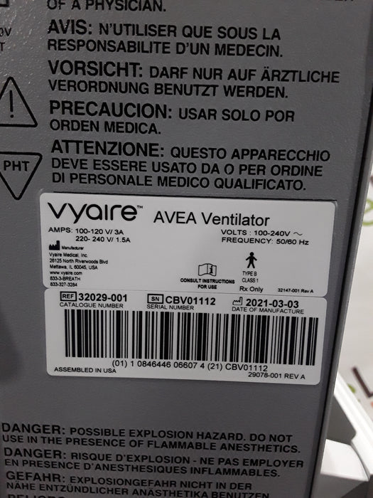 CareFusion CareFusion Avea Ventilator Respiratory reLink Medical