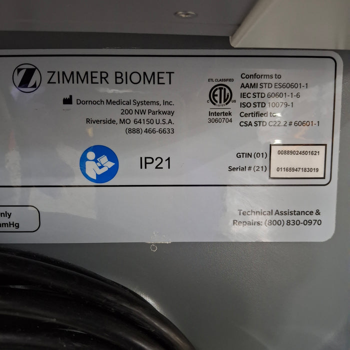 Zimmer Zimmer Biomet Intellicart System Duo Fluid Cart Surgical Equipment reLink Medical