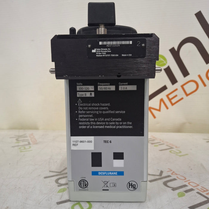 Datex-Ohmeda Tec 6 Plus Desflurane Vaporizer