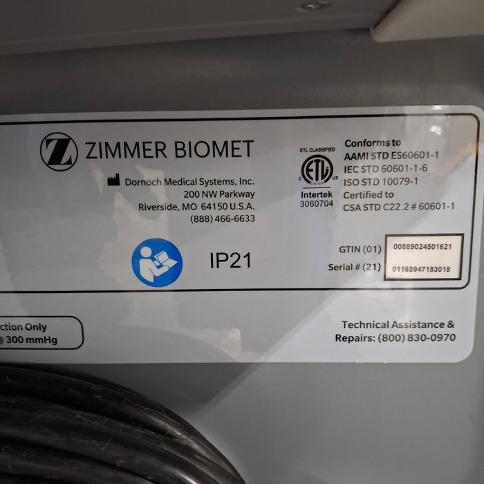 Zimmer Zimmer Biomet Intellicart System Duo Fluid Cart Surgical Equipment reLink Medical