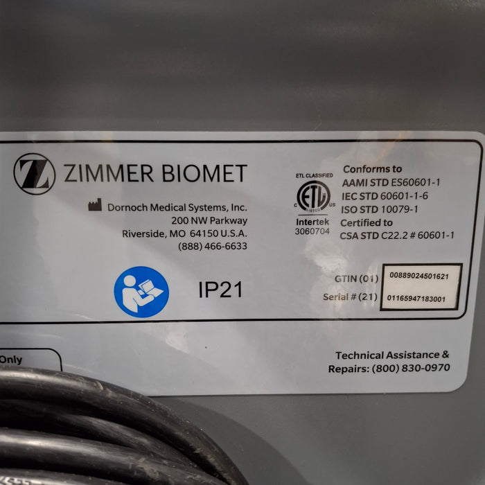 Zimmer Zimmer Biomet Intellicart System Duo Fluid Cart Surgical Equipment reLink Medical