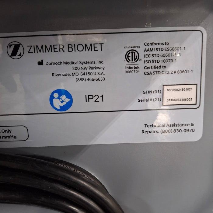 Zimmer Zimmer Biomet Intellicart System Duo Fluid Cart Surgical Equipment reLink Medical