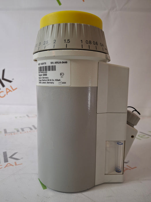 Draeger Medical Draeger Medical Vapor 2000 Sevoflurane Vaporizer Anesthesia reLink Medical