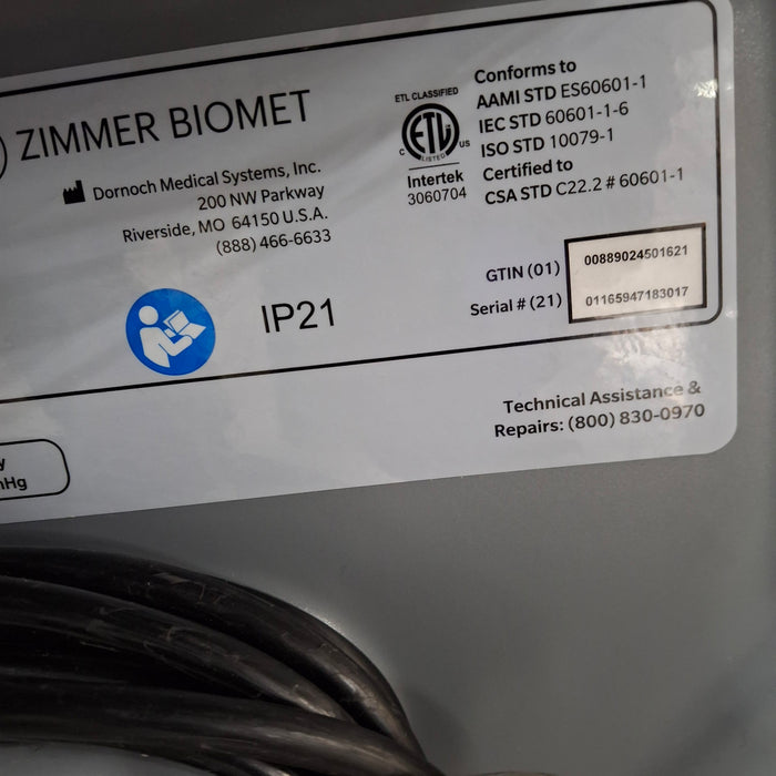 Zimmer Zimmer Biomet Intellicart System Duo Fluid Cart Surgical Equipment reLink Medical