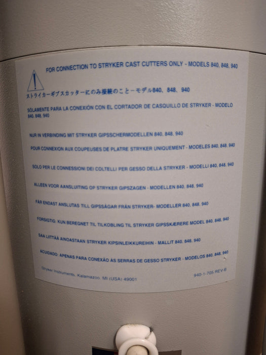 Stryker Stryker 940 Cast Saw with 986 Cast Vac Surgical Power Instruments reLink Medical