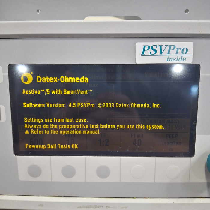Datex-Ohmeda Datex-Ohmeda Aestiva 5 w/7900 Anesthesia System Anesthesia reLink Medical