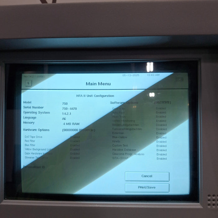 Carl Zeiss 750 Humphrey Field Analyzer
