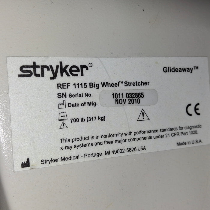 Stryker Stryker 1115 Big Wheel Glideaway Stretcher Beds & Stretchers reLink Medical
