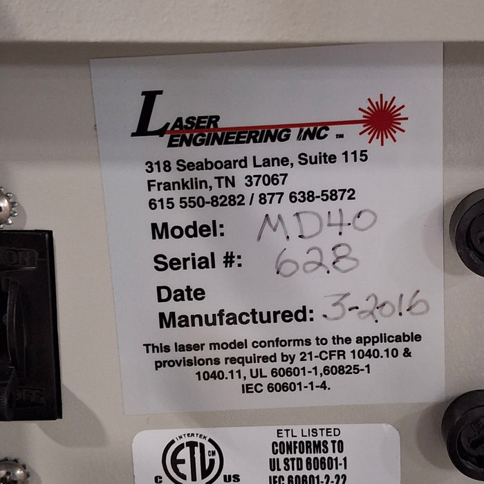 Laser Engineering Laser Engineering Ultra MD 40 CO2 & HeNe Laser Lasers reLink Medical