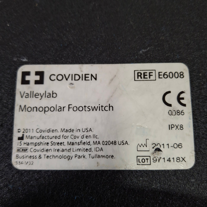 Valleylab Valleylab E6008 Monopolar Electrosurgical Footswitch Electrosurgical Units reLink Medical